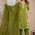 Beautiful jaipuri a green lehriya printed indian kurta set with a matching dupatta and pants