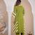 Beautiful jaipuri a green lehriya printed indian kurta set with a matching dupatta and pants