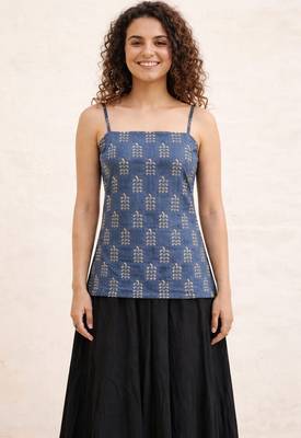 Grey cotton corset kurti 1