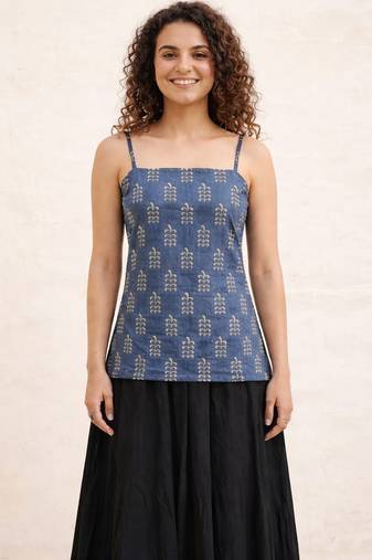 Grey cotton corset kurti