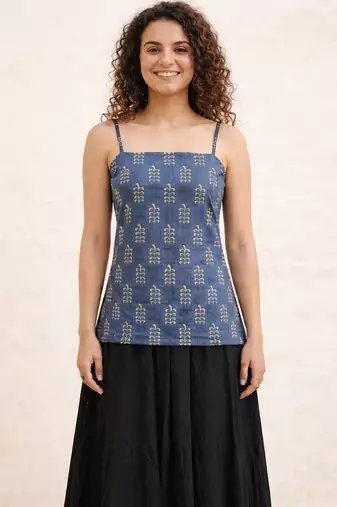 Grey cotton corset kurti