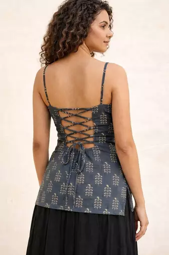 Grey cotton corset kurti