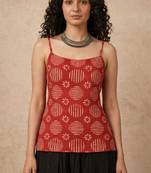 Red cotton corset kurti