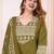 Beautiful jaipuri a mahendi green -colored women's ethnic wear kurta set with a geometric print