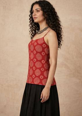 Red cotton corset kurti 3