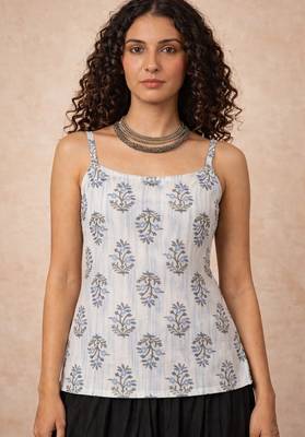 Grey cotton corset kurti 1