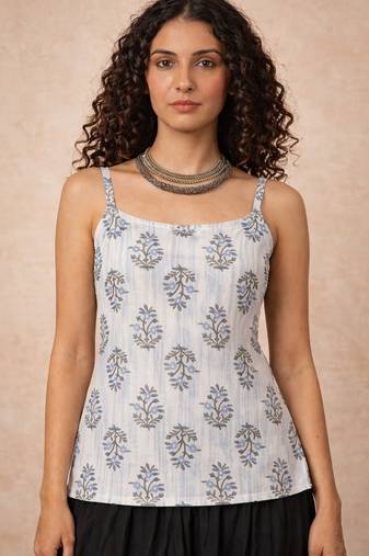 Grey cotton corset kurti