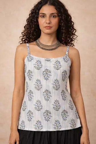 Grey cotton corset kurti