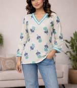 Off white cotton printed kurti