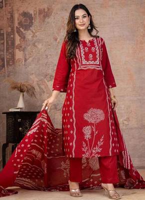 Beautiful jaipuri a mustard-colored women's ethnic wear kurta set with a geometric print 2