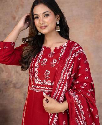 Beautiful jaipuri a mustard-colored women's ethnic wear kurta set with a geometric print 3