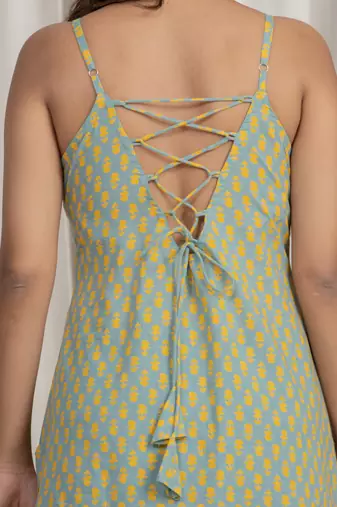 Olive green halter neck kurti