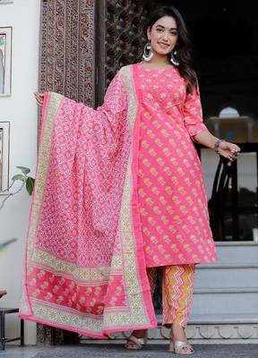 Beautiful jaipuri block-printed ethnic wear women's kurta set 3
