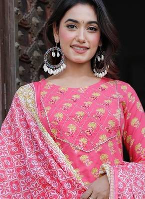 Beautiful jaipuri block-printed ethnic wear women's kurta set 4