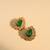 Emerald green stone vintage statement earrings