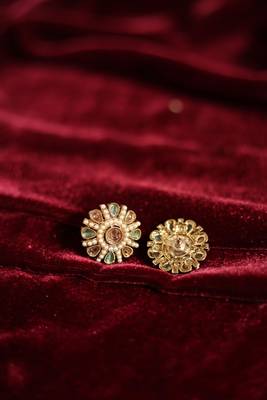 Floral pearl statement stud earrings 3