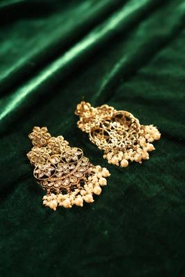 Pearl cluster bridal statement earrings 2