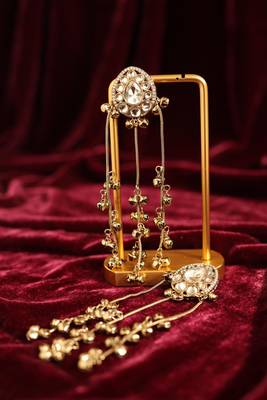 Long chain ghungroo statement earrings 2