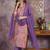Yash gallery women's purple cotton floral print straight kurta with pant and duptta (purple)