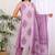 Yash gallery women's cotton floral print a-line kurta with pant and duptta (lavender)