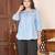 Yash gallery women's tow tone cotton top with key hole embroidery detailing neck design three fourth gathered sleeves