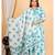  women's cotton floral printed 3/4th sleeve v-neck embroidered work anarkali kurta with dupatta