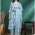 Yash gallery women's cotton buta print a-line kurta paired with elastic bottom and duptta (blue)