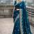 Blue Color Dori embroidery work satin Saree 
