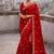 Red Color Dori embroidery work satin Saree 