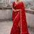 Red Color Dori embroidery work satin Saree 