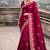 Wine Color Dori embroidery work satin Saree 