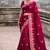 Wine Color Dori embroidery work satin Saree 