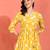 Yash gallery women's cotton floral printed 3/4th sleeve v-neck mid thigh length lace work peplum style short kurti