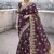 Lavender color thread work embroidered Saree Georgette silk saree