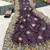 Lavender color thread work embroidered Saree Georgette silk saree