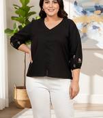 Yash gallery women's black cotton bandhani print a-line kurta with pant and duptta (black)