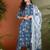 Yash gallery women's cotton geometrical print straight kurta with pant and duptta (blue)