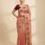 Peach color Sequences and multi thread Saree satin sarees 