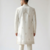 off white raw silk sequin beadwork indo western sherwani