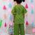 Pure cotton lehriya kaftan & plazao set for girls  green