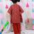 Pure cotton badhani kaftan & plazao set for girls  red