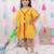 Kaftan style dress with hairband for girls  yellow