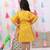 Kaftan style dress with hairband for girls  yellow