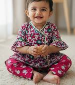 Indowestern angarakha kurti with dhoti  for infant girls  red