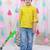Fullsleeves bandhni short kurta for boys yellow