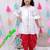 Indowestern angarakha kurti with dhoti  for girls  white