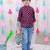 Fullsleeves bandhni short kurta for boys  purple
