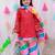 Quater sleeves suit salwar with dupatta for girls Red
