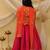 Short sleevesjacquard peplum lehenga choli with dupatta set for girls  orange