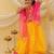Short sleevesjacquard peplum lehenga choli with dupatta set for girls  pink